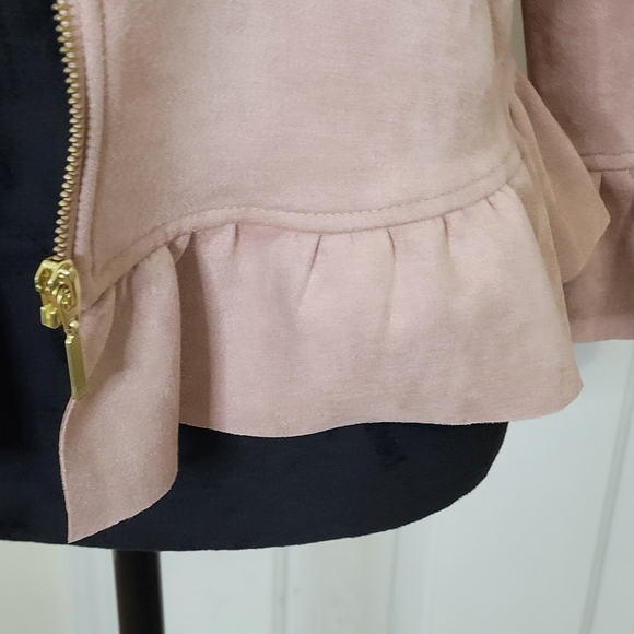 Roz & Ali Women's Ruffle Long Sleeve Blazer Jacket Rose Size Large - Picture 10 of 14